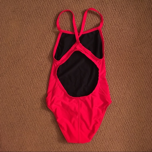 Women’s Red Lifeguard One Piece Swimsuit - Picture 3 of 5